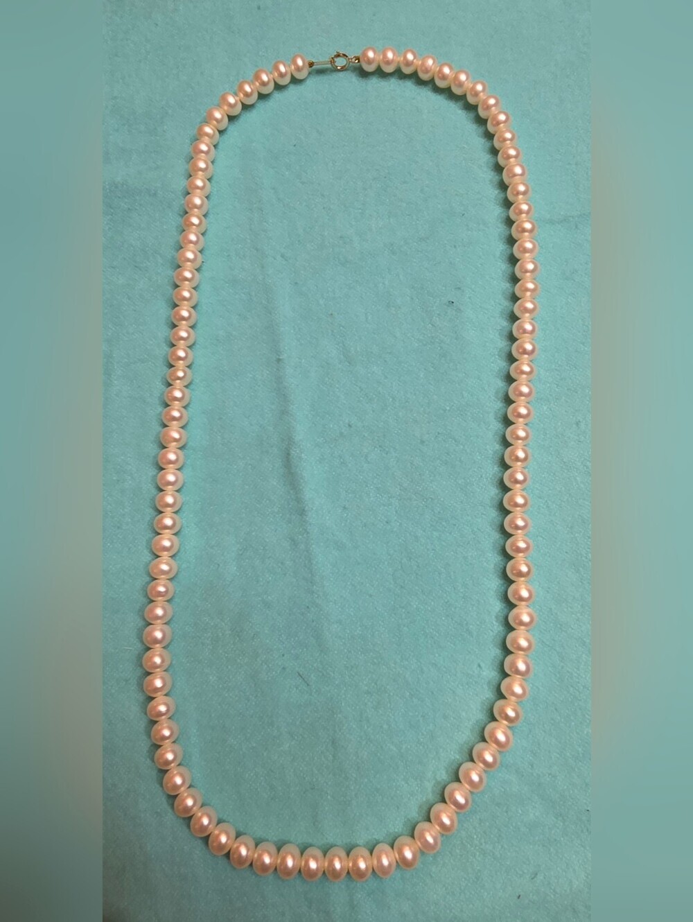 10K WHITE CULTURED PEARL NECKLACE 20 IN 6MM
